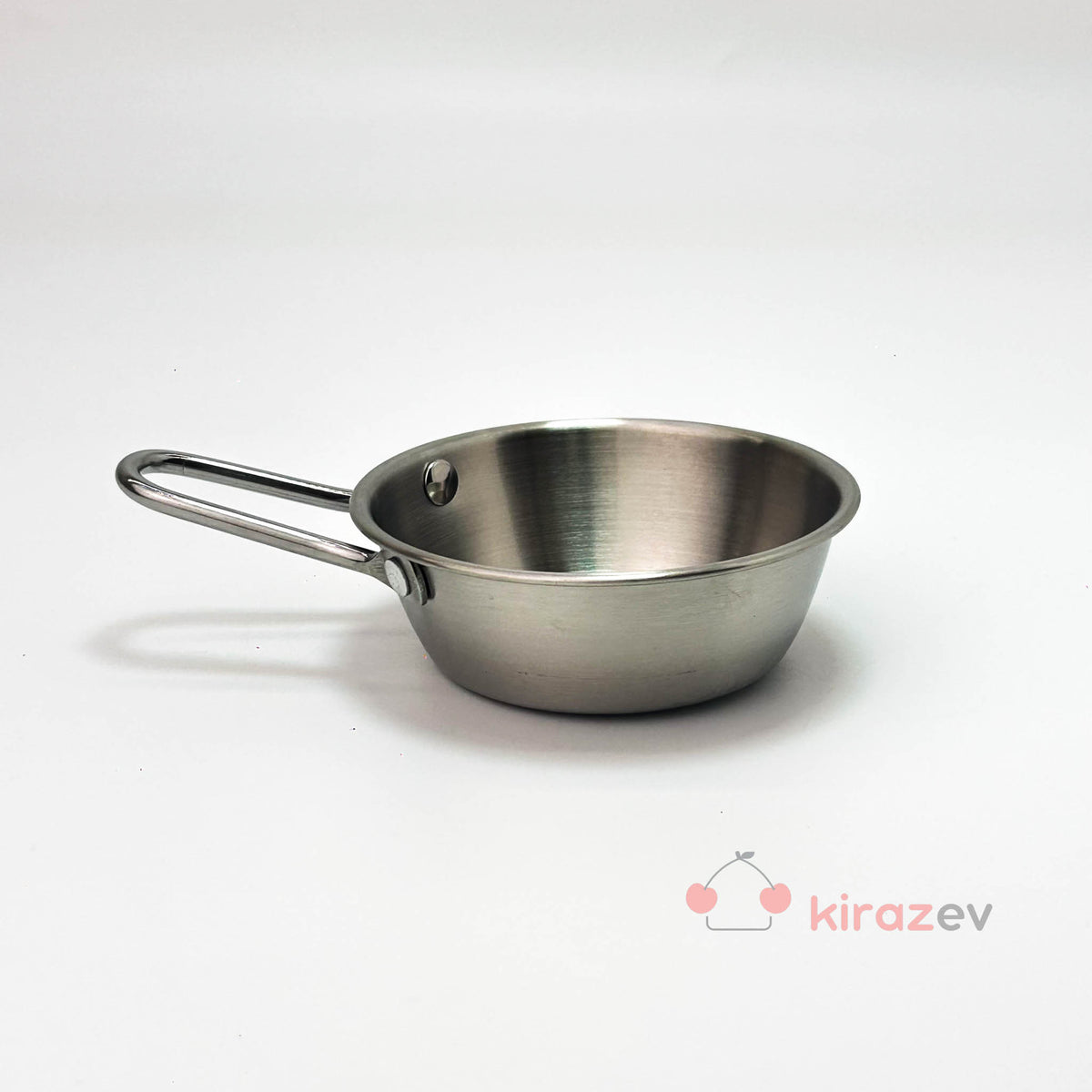 Gümüş Tek Kulplu Çelik Sunum Tavası - 10 cm