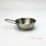 Gümüş Tek Kulplu Çelik Sunum Tavası - 10 cm