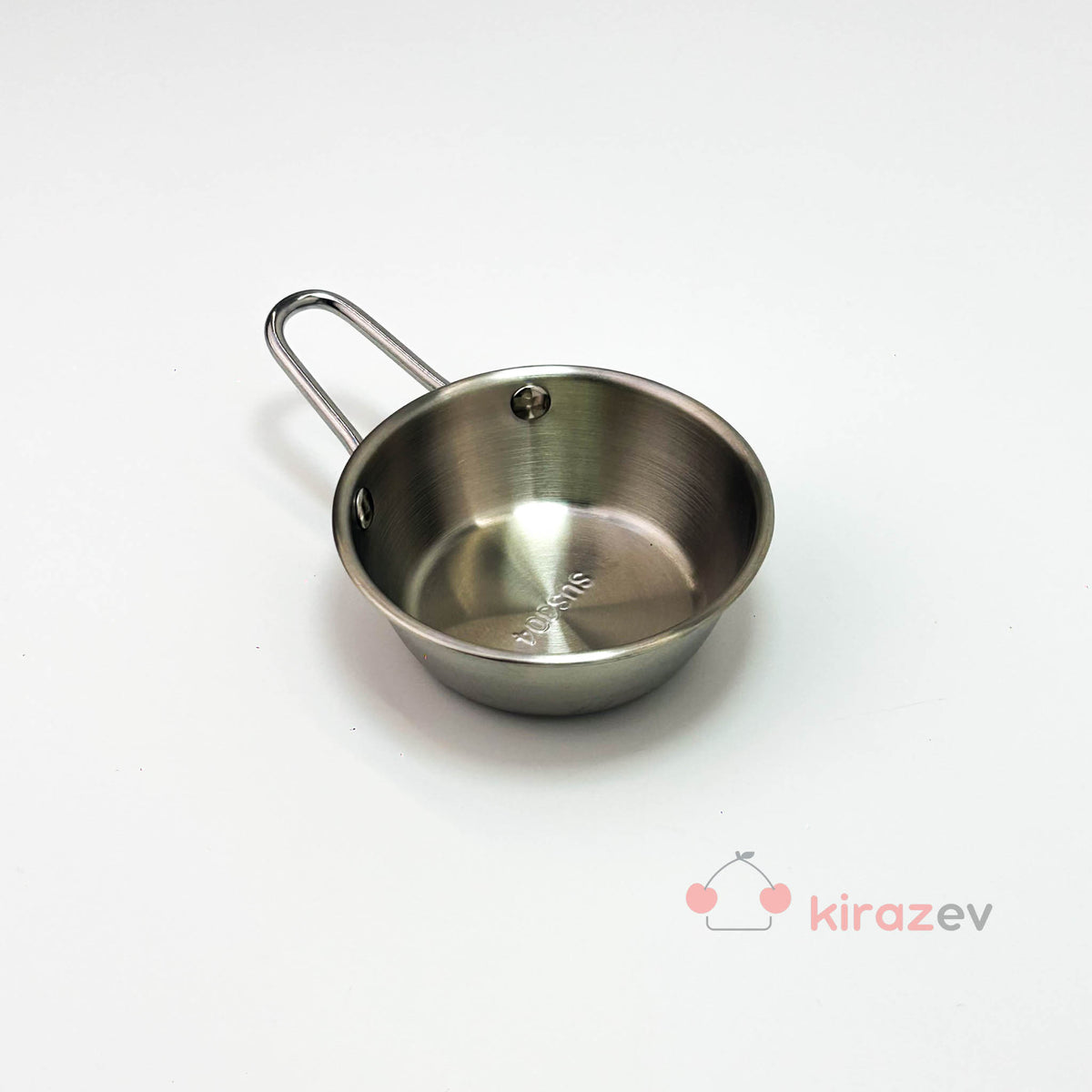 Gümüş Tek Kulplu Çelik Sunum Tavası - 10 cm