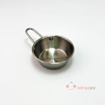 Gümüş Tek Kulplu Çelik Sunum Tavası - 10 cm