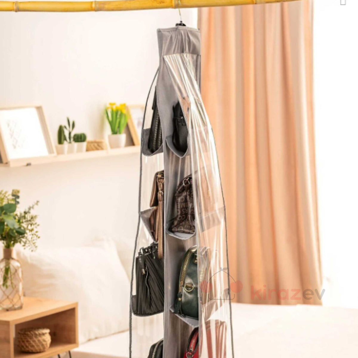 10 Cepli Asılabilir Çanta Askısı – Şeffaf Koruma Organizer