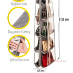 10 Cepli Asılabilir Çanta Askısı – Şeffaf Koruma Organizer