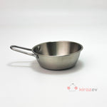 Gümüş Tek Kulplu Çelik Sunum Tavası - 12 cm