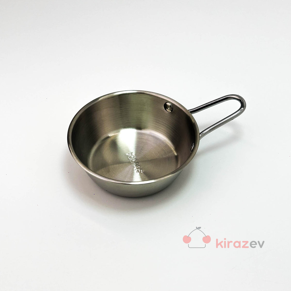 Gümüş Tek Kulplu Çelik Sunum Tavası - 12 cm