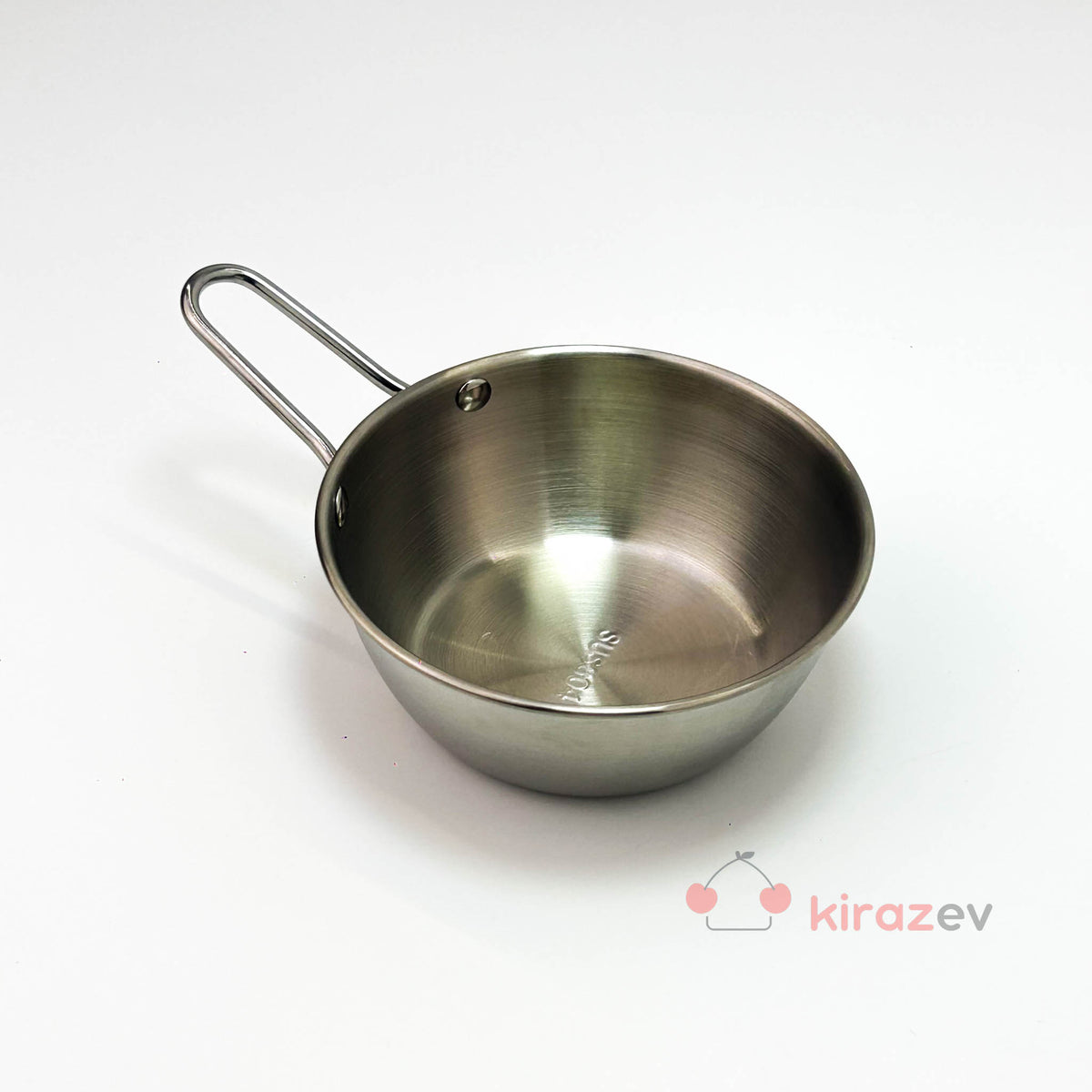 Gümüş Tek Kulplu Çelik Sunum Tavası - 14 cm