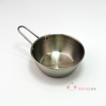 Gümüş Tek Kulplu Çelik Sunum Tavası - 14 cm