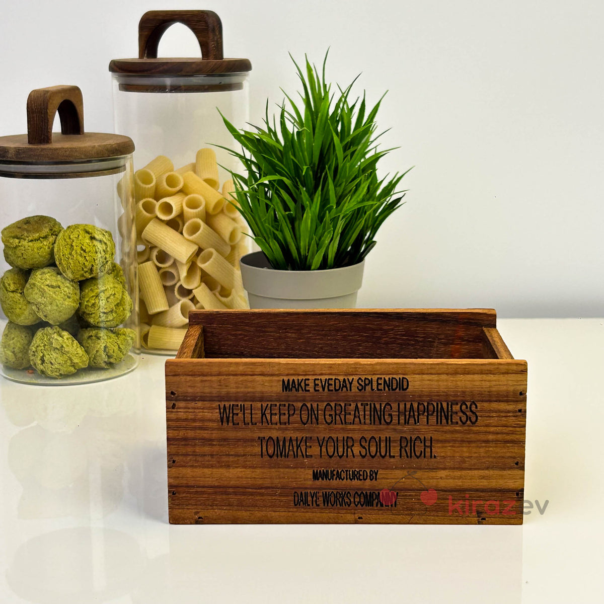 Küçük Akasya Ahşap Dekoratif Kasa