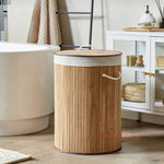 Bambu Kapaklı Çamaşır Sepeti – 60 L