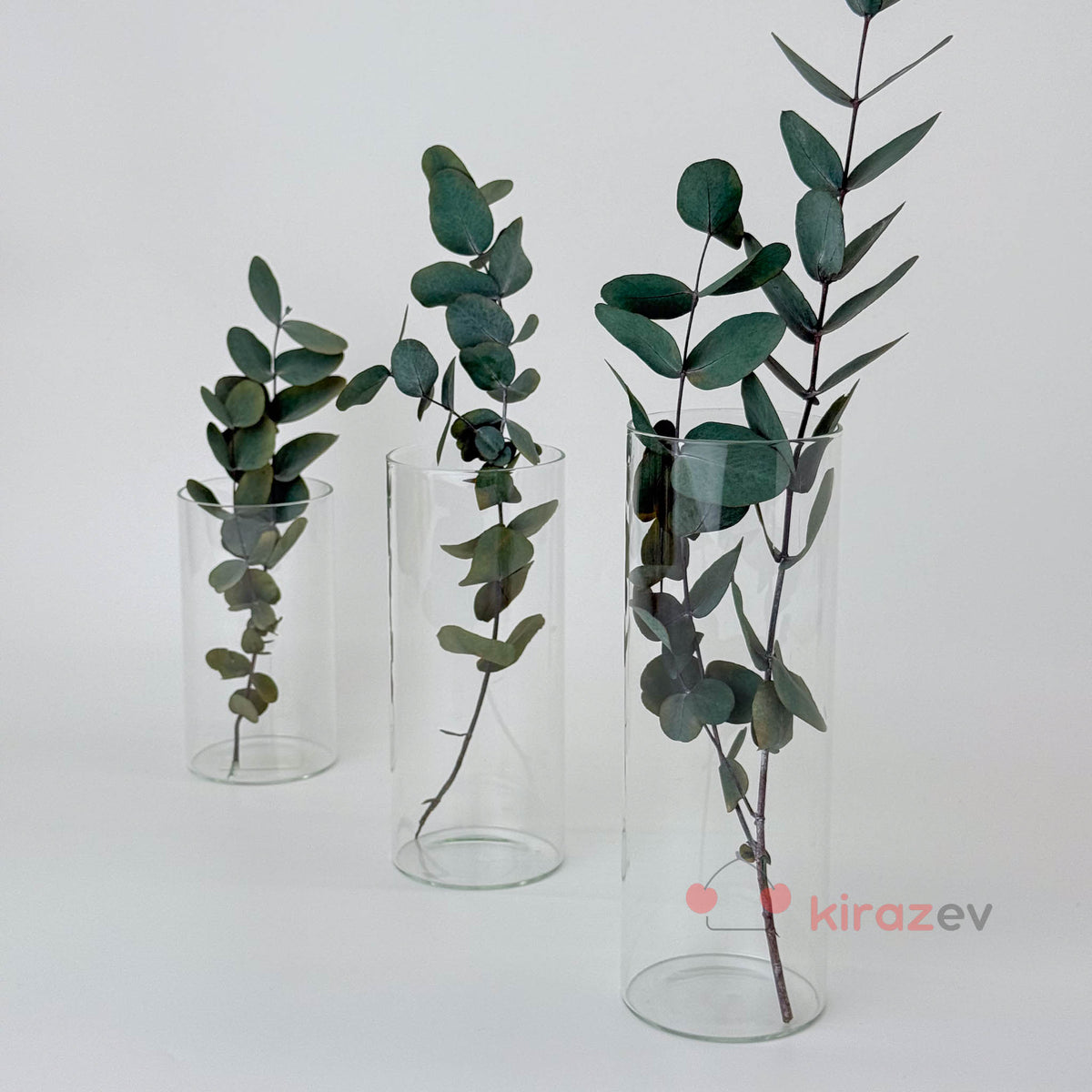 Silindir Cam Vazo Mumluk Orta Boy