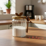 Akasya Kaşıklı Kapaklı Cam Kavanoz 650 ml