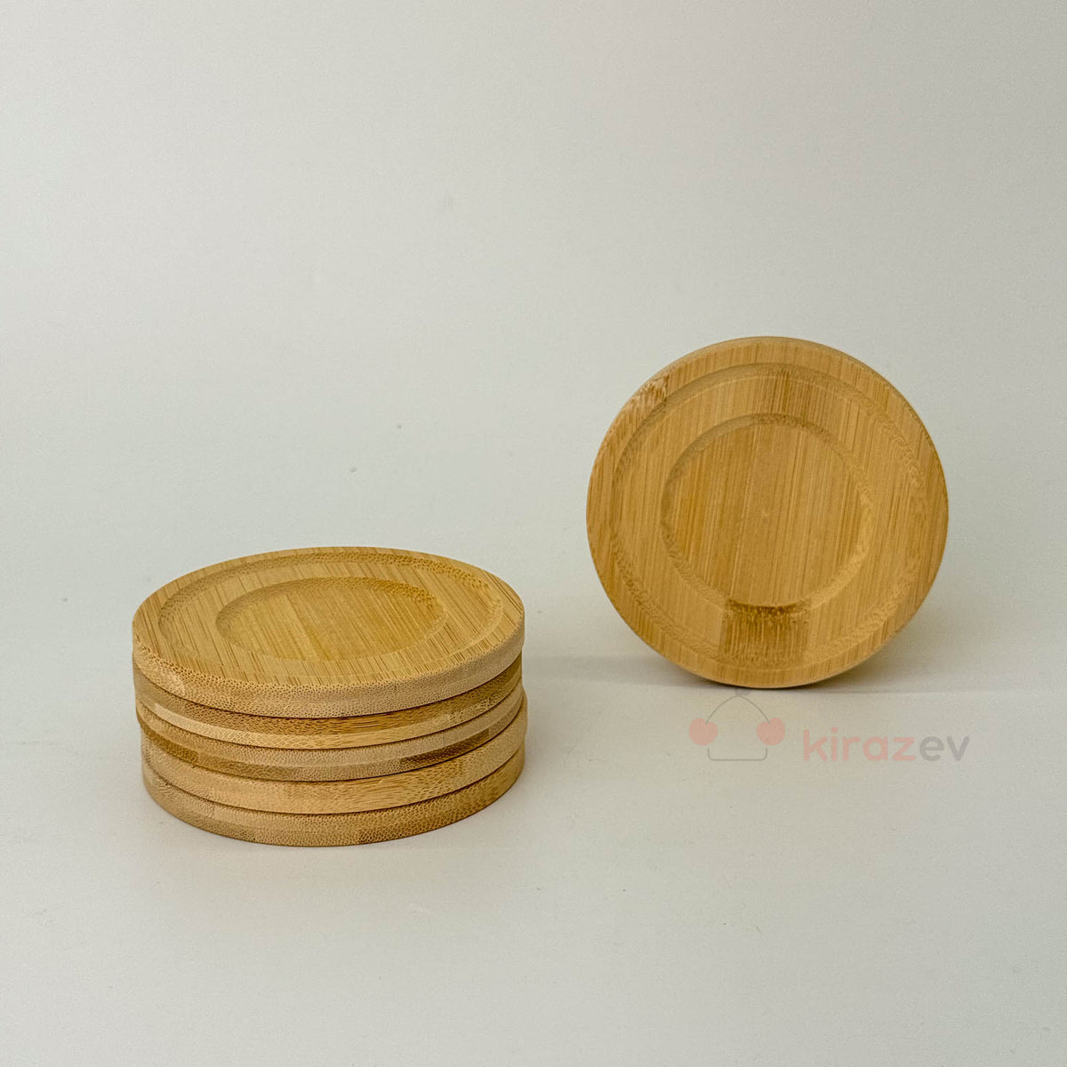 Yuvarlak Bambu Bardak Altlığı 6'lı