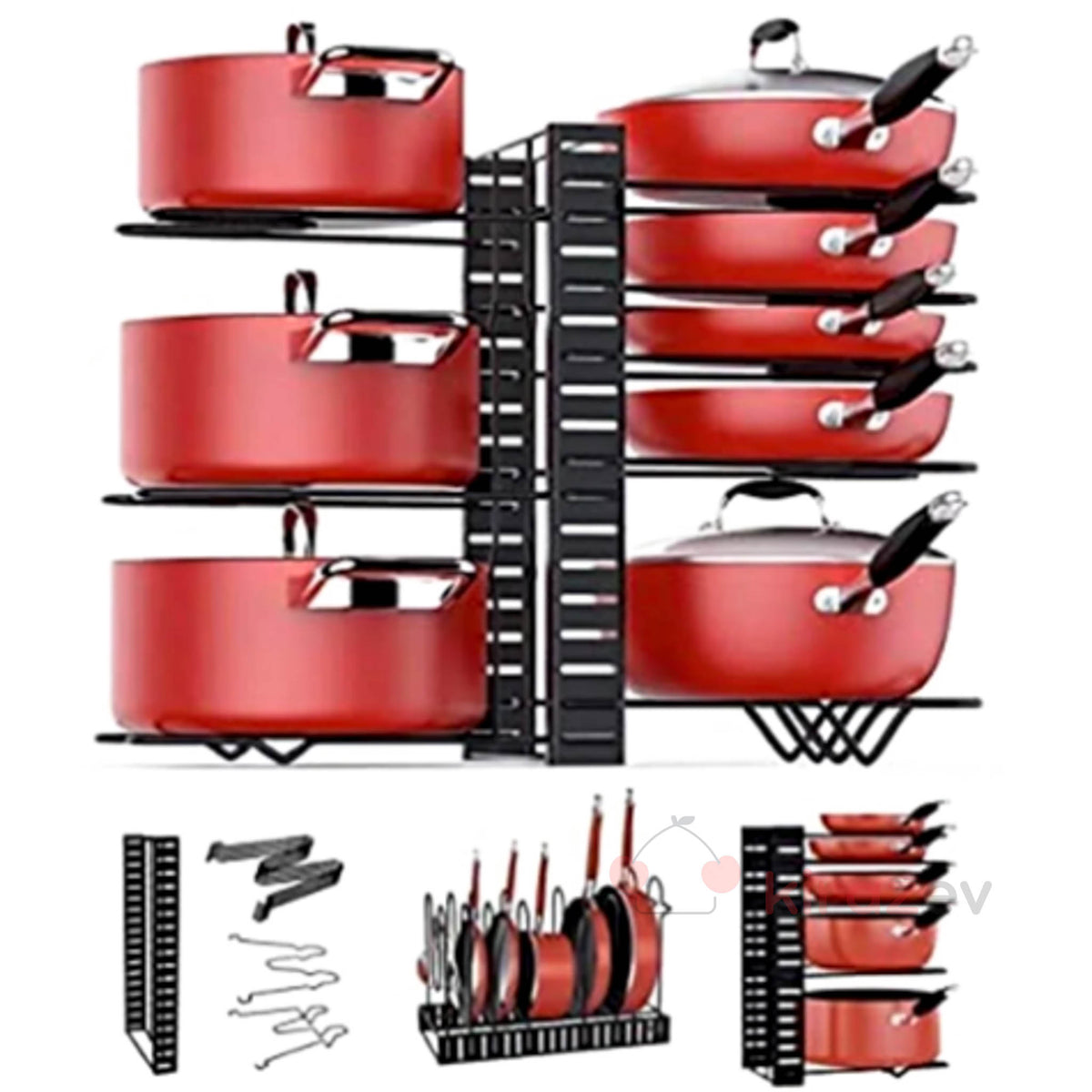 8 Katlı Tencere ve Tava Düzenleyici Raf