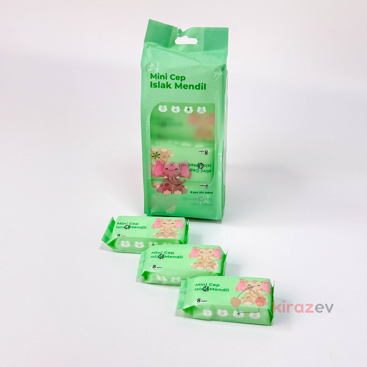 Mini Cep Islak Mendil Yeşil 8'li