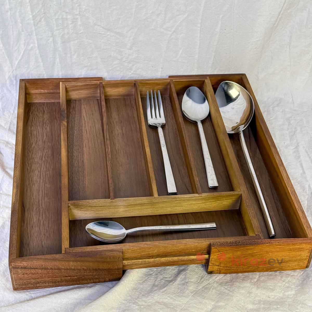 Ayarlanabilir Akasya Kaşıklık – Çekmece İçi Düzenleyici