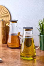 Akasya Kapaklı Standlı Cam Yağdanlık Seti 2’li – 900 ml