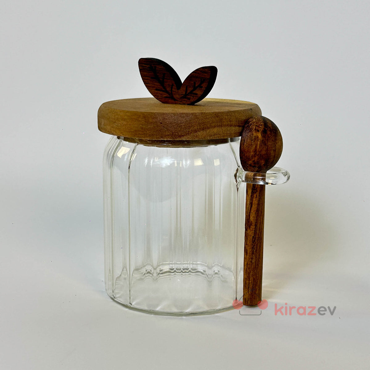 Akasya Kaşıklı Kapaklı Cam Kavanoz 400 ml