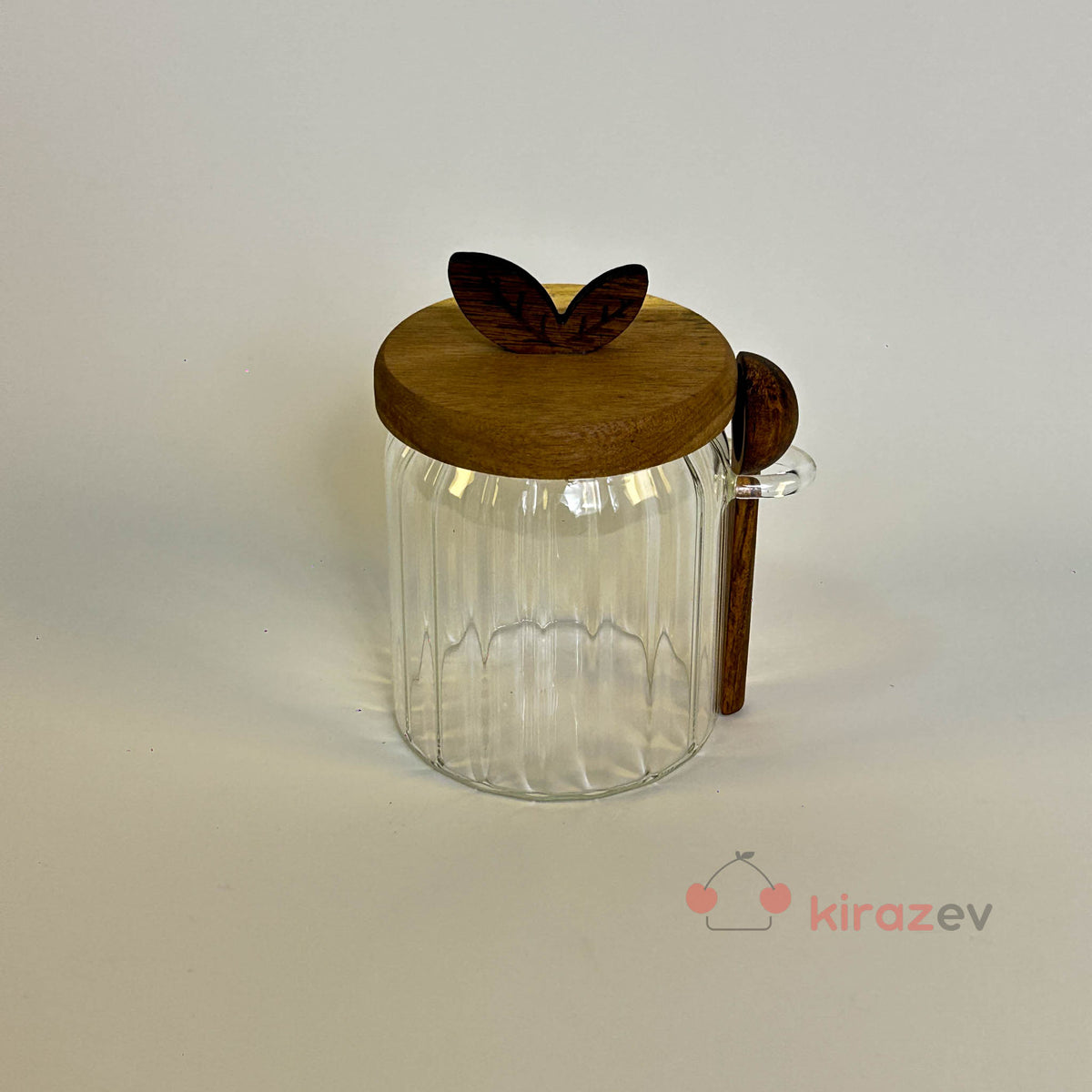 Akasya Kaşıklı Kapaklı Cam Kavanoz 400 ml