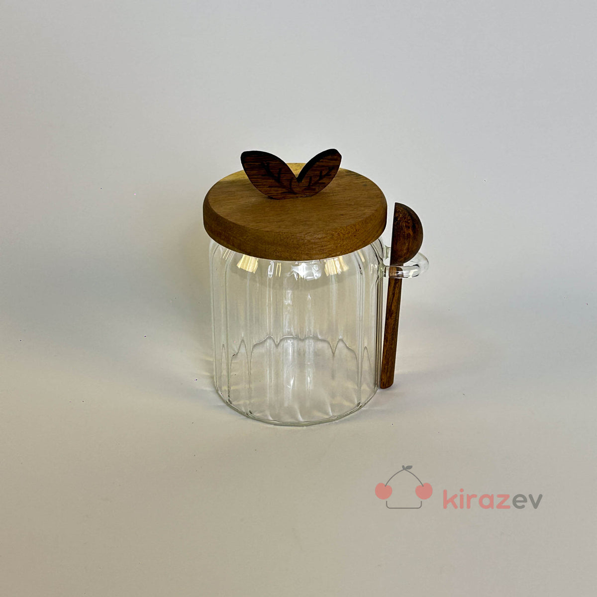 Akasya Kaşıklı Kapaklı Cam Kavanoz 400 ml