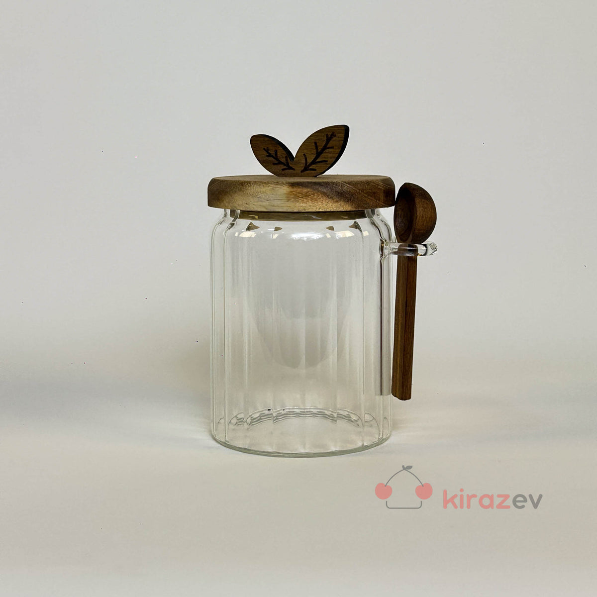 Akasya Kaşıklı Kapaklı Cam Kavanoz 650 ml