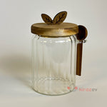 Akasya Kaşıklı Kapaklı Cam Kavanoz 650 ml