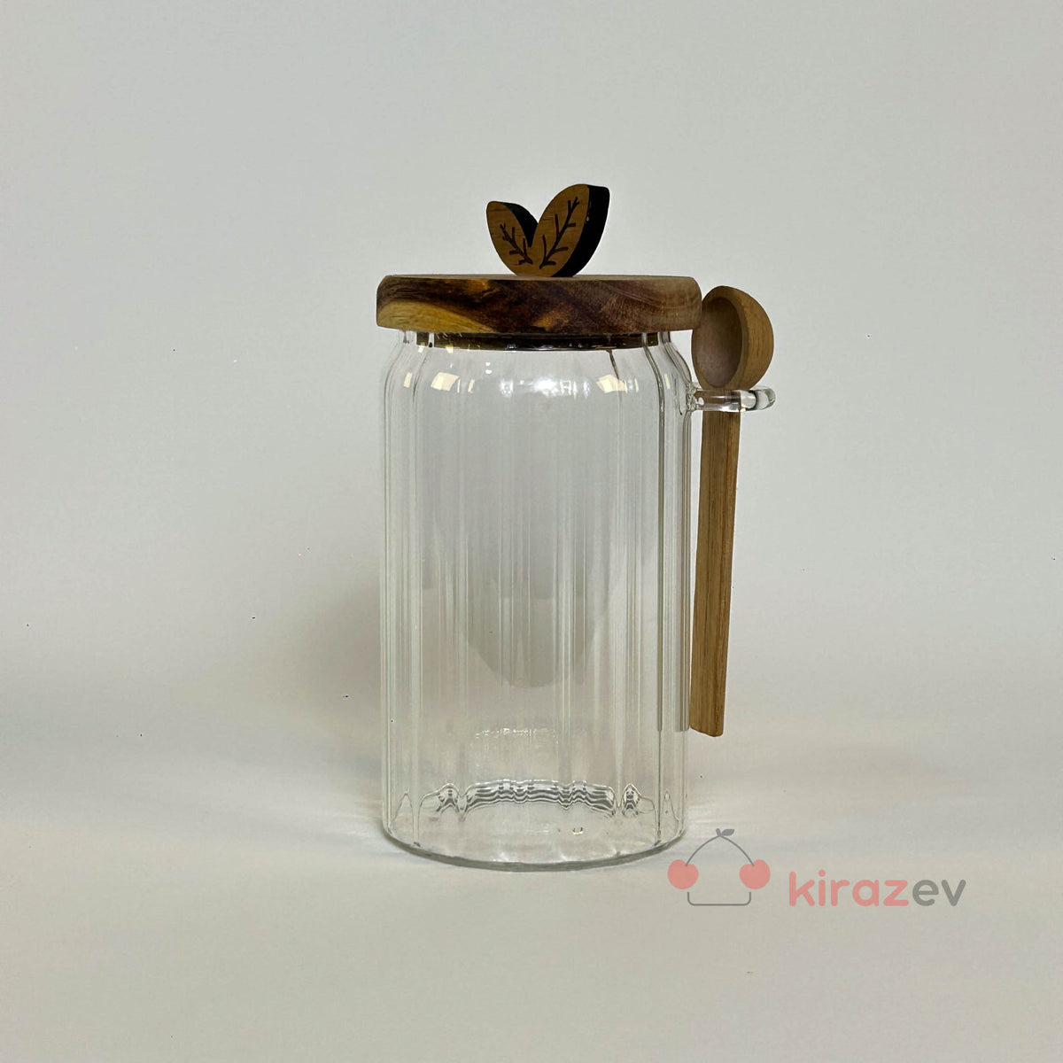 Akasya Kaşıklı Kapaklı Cam Kavanoz 900 ml