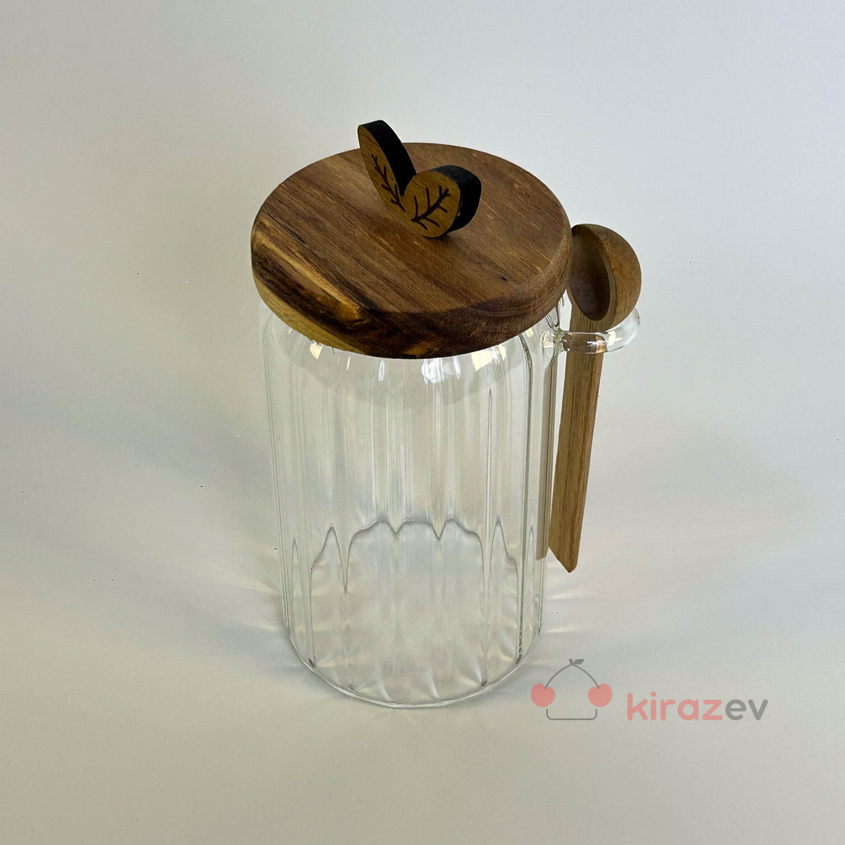 Akasya Kaşıklı Kapaklı Cam Kavanoz 900 ml