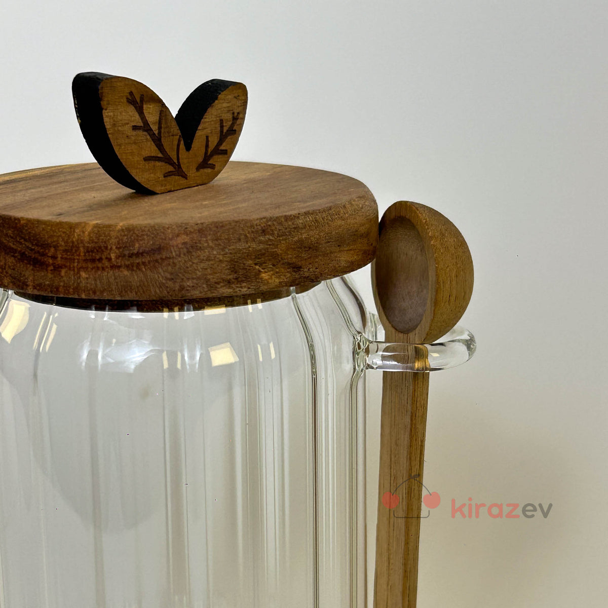 Akasya Kaşıklı Kapaklı Cam Kavanoz 900 ml