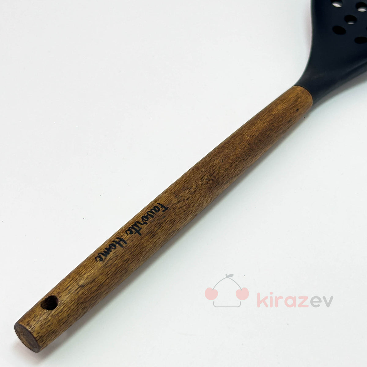 Akasya Saplı Siyah Silikon Kevgir– Isıya Dayanıklı