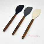 Akasya Saplı Silikon Spatula Gri