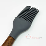 Akasya Saplı Silikon Yumurta Fırçası - Gri