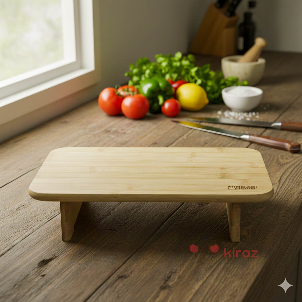 Bambu Ayaklı Dikdörtgen Kesme Tahtası