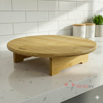 Bambu Ayaklı Yuvarlak Kesme Tahtası