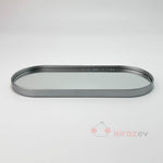 Aynalı Gümüş Sunumluk – Modern ve Minimal Dekoratif Tepsi