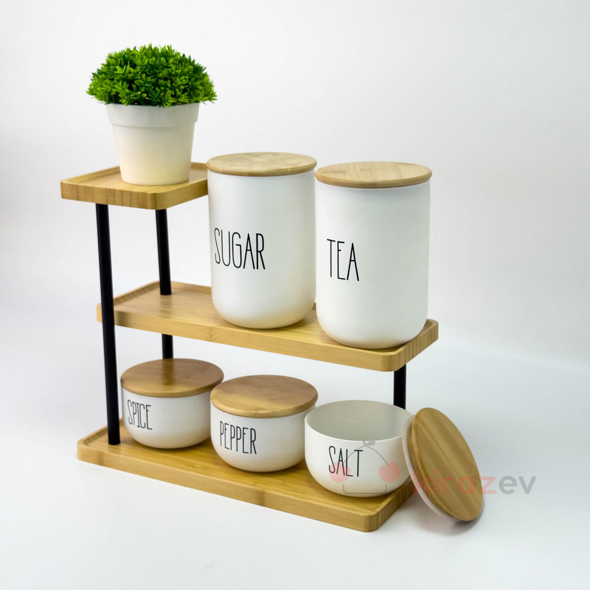 Bambu Raf 3 Katlı– Modern Mutfak Düzeni