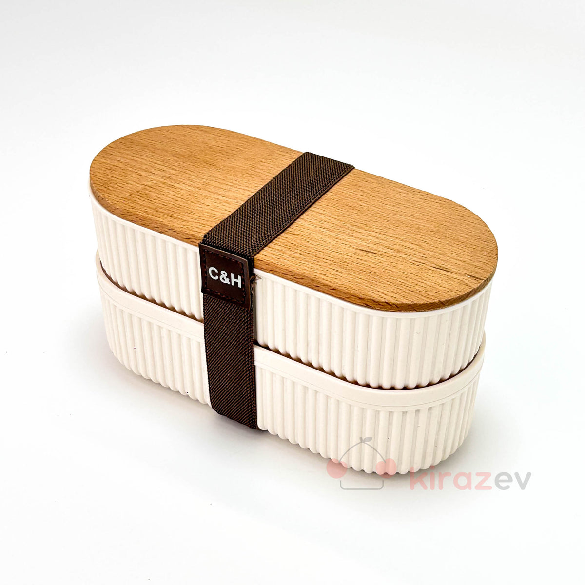 Bambu Kapaklı İkili Saklama Kabı