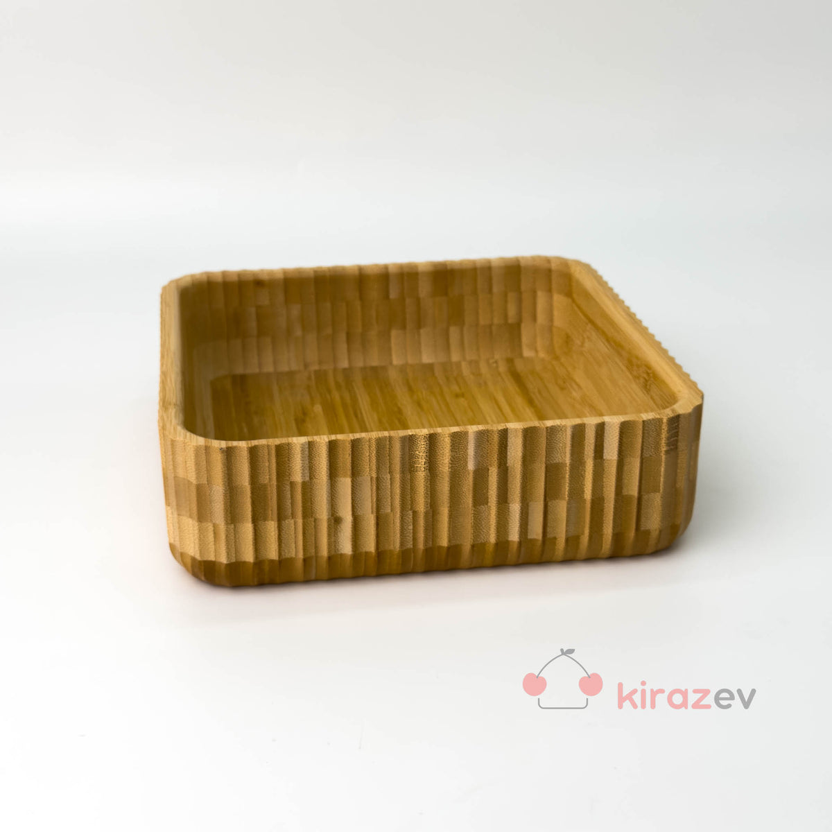 Bambu Kare Çizgili Kase - Kiraz Ev