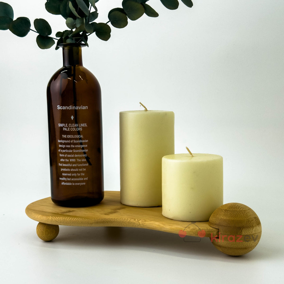 Bambu Oval Stand – Dekoratif Mumluk ve Sunum Standı