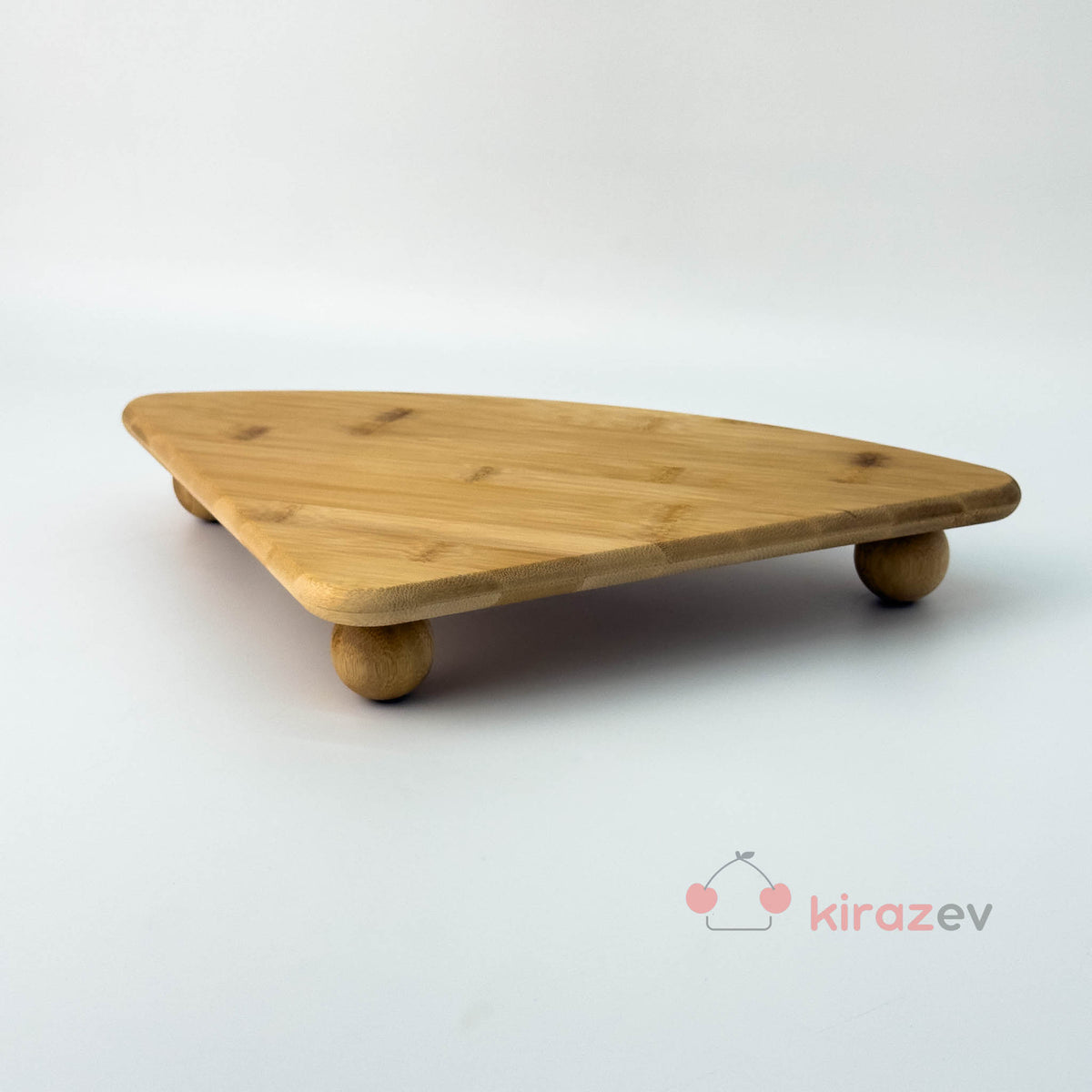 Bambu Ayaklı Üçgen Köşelik Stand - Kiraz Ev