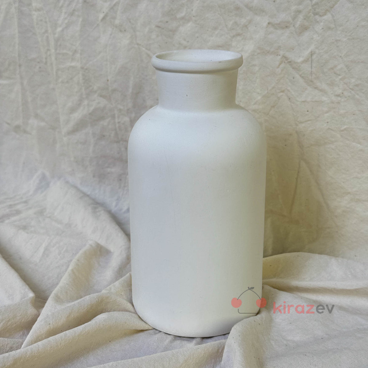 Dar Boğazlı Beyaz Seramik Vazo