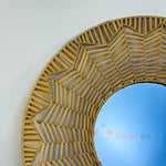 Bohem Rattan Desenli Ayna