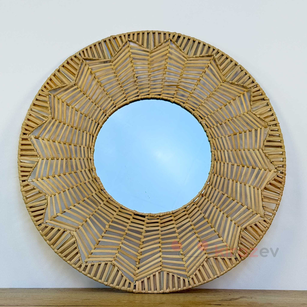 Bohem Rattan Desenli Ayna