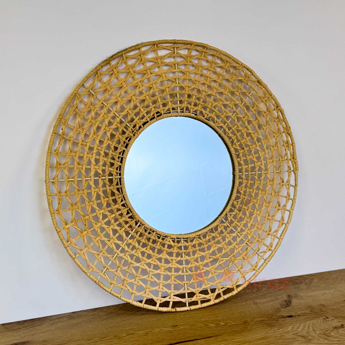 Bohem Örgü Rattan Ayna