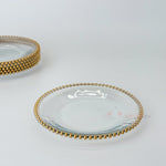 Boncuk Kenarlı Cam Pasta Tabağı 6'lı