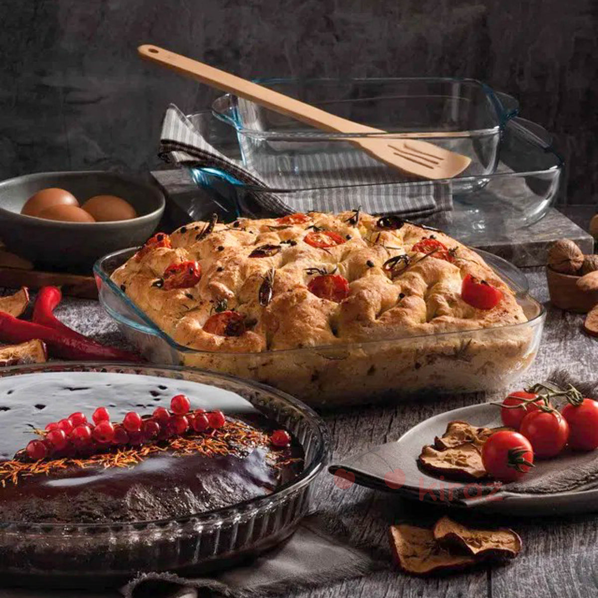 Paşabahçe Borcam 2’li Kare Fırın Kabı Seti 2000-3200 cc