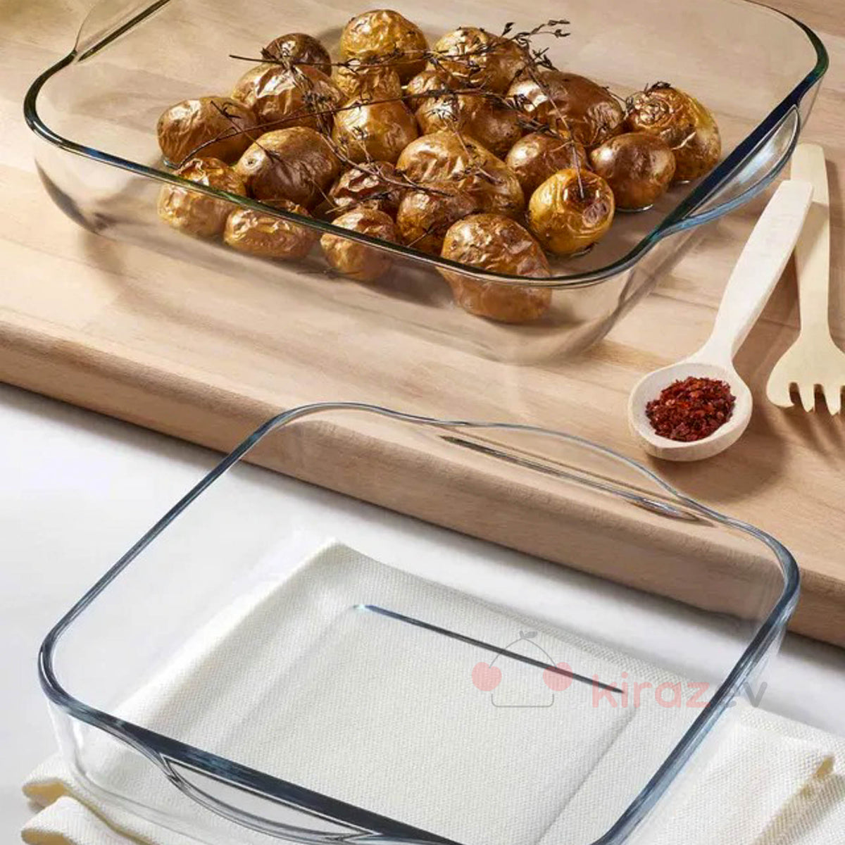 Paşabahçe Borcam 2’li Kare Fırın Kabı Seti 2000-3200 cc