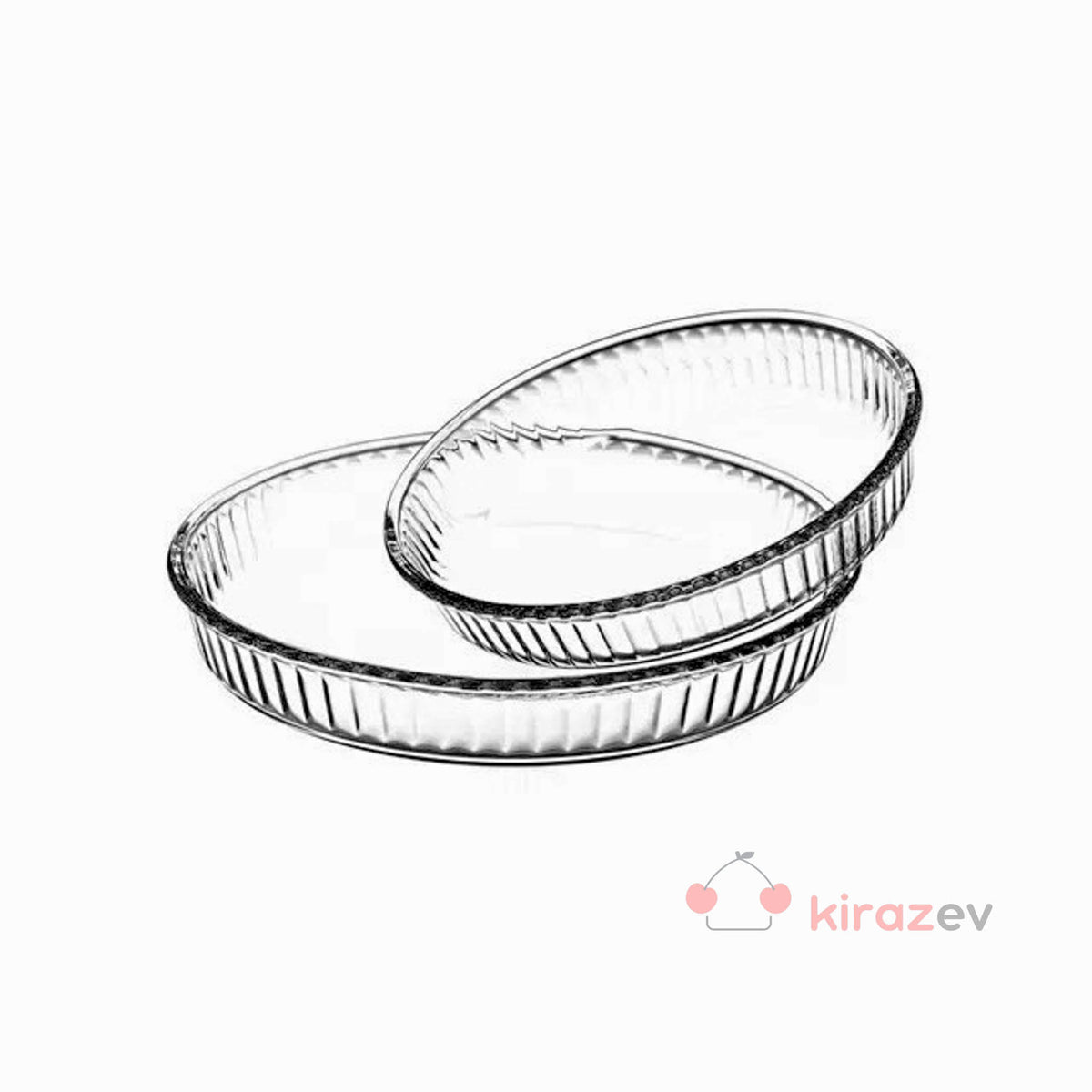 Paşabahçe Borcam Yuvarlak Fırın Kabı 2’li Set | 2950 & 1720 cc - Kiraz Ev