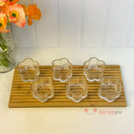 6’lı Çiçek Desenli Cam Çerezlik & Sosluk Seti