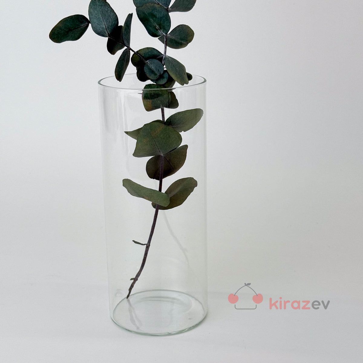 Silindir Cam Vazo Mumluk Orta Boy