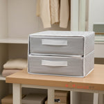 Çekmeceli Gri Bez Organizer – 2 Çekmeceli Dolap İçi Düzenleyici