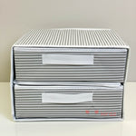 Çekmeceli Gri Bez Organizer – 2 Çekmeceli Dolap İçi Düzenleyici